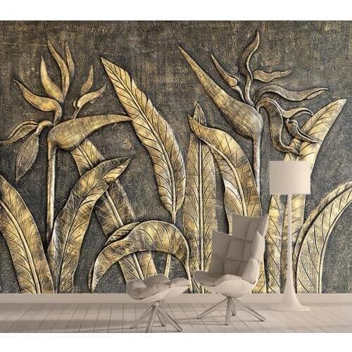 8d Crystal Silk Gold Bird Wallpaper Mural 3d for Living Room Wall Paper Wallpapers Sculpture Paradise Bedroom Rolls Background