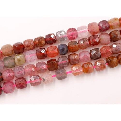 Natural colorful spinel hand cut faceted square bedas for needlework bracelet DIY necklace bijoux perles special kralen jewelery