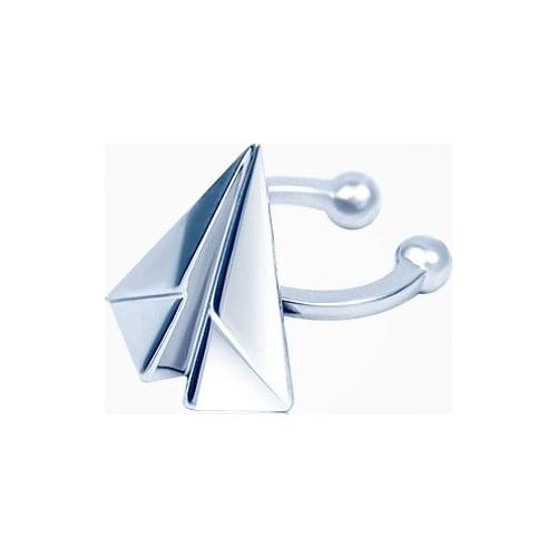 Delicate Jewelry Metal Earrings Creative Design Modern 1 PC Paper Plane Without Pierced Ear Clip For Girl Gifts