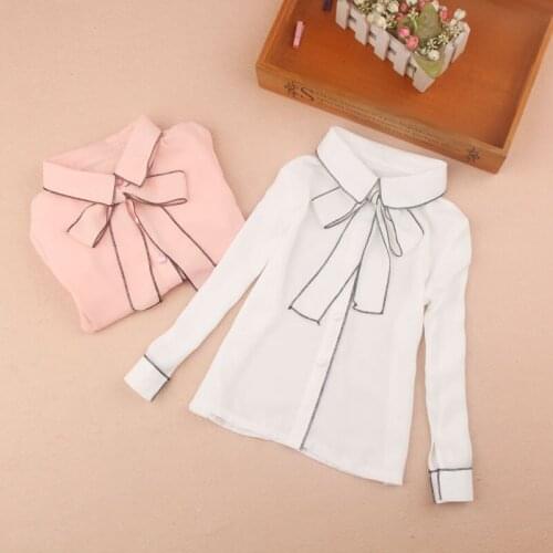 Girls Clothes 2019 Autumn Children Clothing Girls Blouse Child Shirts Chiffon White Blouse Cute Bow Blusas Kids Clothes 2-16Y