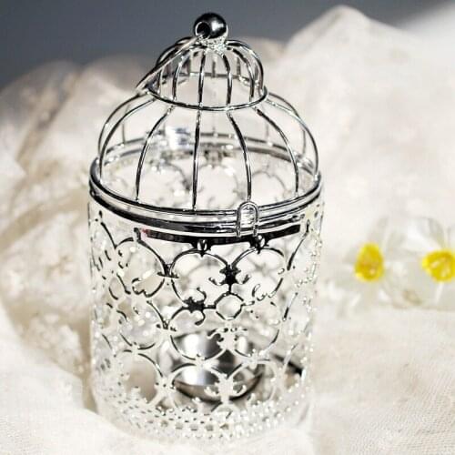 Hollow Candle Holder Home Decorations Supplies Plating Birdcage Candle Holder Romantic Atmosphere Props Indoor Lighting Tools