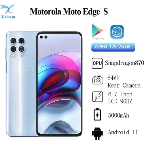 Global Rom Motorola Moto Edge S 5G Smartphone 6.7" LCD Snapdragon 870 5000mAh Battery 64MP Fingerprint Face ID NFC Mobile Phone