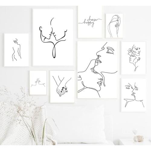 Modern Art Home Decor Abstract Hand Drawing Figure Picture Wall Art Canvas Painting Nordic Decor Poster and Print for Dormitory
