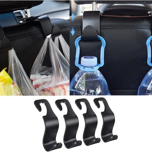 VEHICAR 4PCS/2PCS Car Vehicle Back Seat Hanger Headrest Hook Storage For Purse Groceries Bag Handbag Bearing 44lb/per Hooks