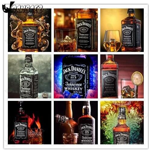 Vintage Wine Diamond Painting 5Ddiy Yellow Wine Fashion Wall Art Diamond Embroidery Home Room Decoration Gift