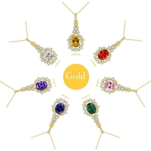 YPAY8 Fashion Hot Sale Brand 925 Sterling Silver Ladies Beach Necklace Slide Pendant Mobile Stone Ladies Autumn Winter Jewelry