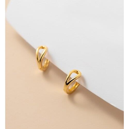 MloveAcc 925 Sterling Silver Piercing Hoop Earrings for Women Fashion Simple Oval Ear Bone Hanging Earrings Couple Gifts