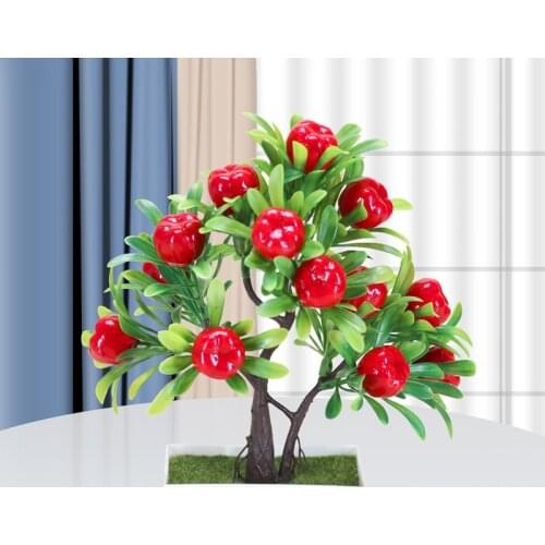 1pc Artificial Plants Fruit Potted Bonsai Decorative Small Trees Fake Flowers Party Table Ornament for Home Garden Decoration