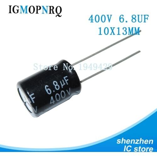 10pcs 400V6.8UF 10*13MM 6.8UF 400V 10*13 new aluminum electrolytic capacitor
