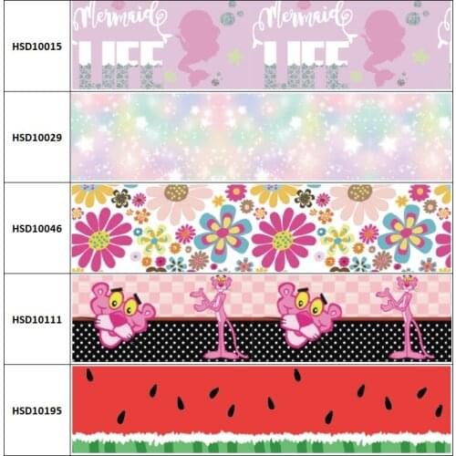 10yard New Merimaid Princess Cartoon Grosgrain Ribbon Accessory Hairbow Headwear Decoration DIY Wholesale OEM 38MM 75MM