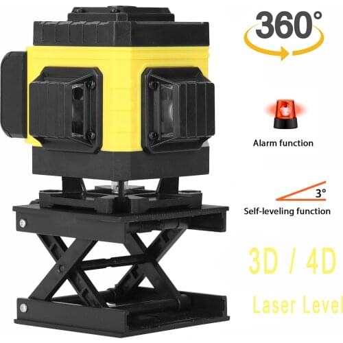 12 Lines 3D / 16 Lines 4D Laser Level Instrument Vertical Horizontal Green Lines Self-leveling Laser Level 360° Laser Level Tool