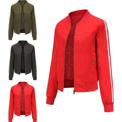 2021 Casual Women Bomber Jacket Windbreaker y2k Baseball Coat Solid Color Femme Clothing Kpop Outwear Drop Shipping