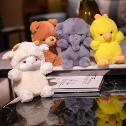 23cm New Cute Plush Animal Doll Bear Elephant Sheep Stuffed Animal Toy Appease Kid Sleeping for Children Gift Bags Room Decorate