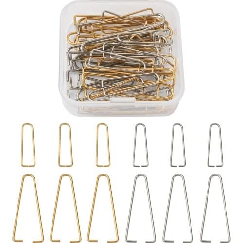 40pcs/box Stainless Steel Ice Pick Pinch Bails Connectors Hook Clasps Clips for Bead DIY Dangle Earrings Necklace Jewelry Making
