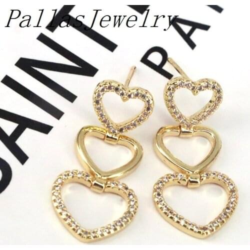 5Pairs Good Quality Gold Heart Stud Earrings For Women Dainty Metal Copper Piercing Earrings Heart Pendientes Jewelry