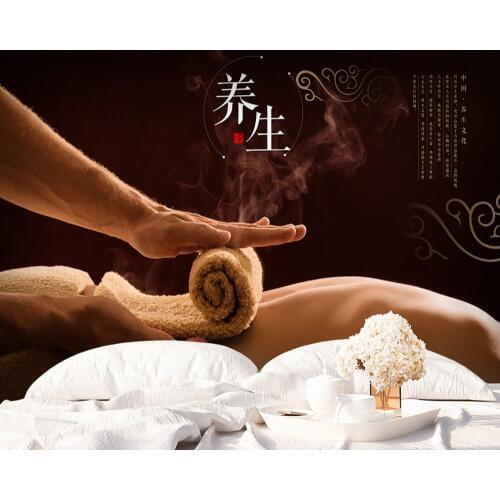 Free Shipping MenS Health Spa Shop Decoration Wallpaper Massage Shop Bath Shop Mural Wall Custom 3D Decorative Mural Wallpaper