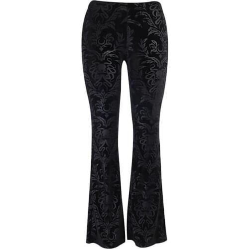 Pants women 2021 Women Fall Winter Retro Gothic Harajuku Print High Waist Trouser Wide Leg Pants Fashion Women Trousers 2021