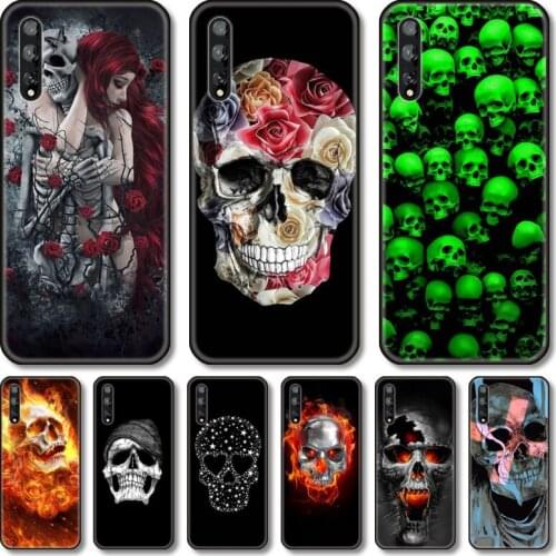 Skeleton skull Phone Case For Huawei Y 5 6 7 8 9 A P S Pro 2020 2019 Black Shell Cover