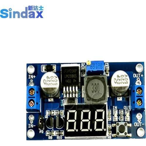 DC-DC Step Down Converter Module LM2596 DC 4.0~40 to 1.3-37V Adjustable Step-Down Power Module Voltage Regulator+ LED Voltmeter