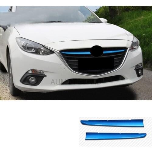 For Mazda 3 Axela 2014 2015 2016 ABS Chrome Front Radiator Mesh Grille Grill Cover Trim Sticker Decoration Covers Car Styling