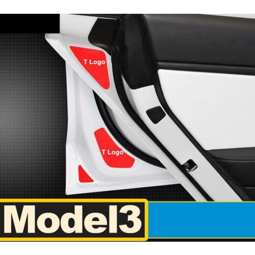 For Tesla MODEL3 10pcs/lot Car Door Reflective Luminous Warning Stickers Strips+ Wheels Warning Stickers