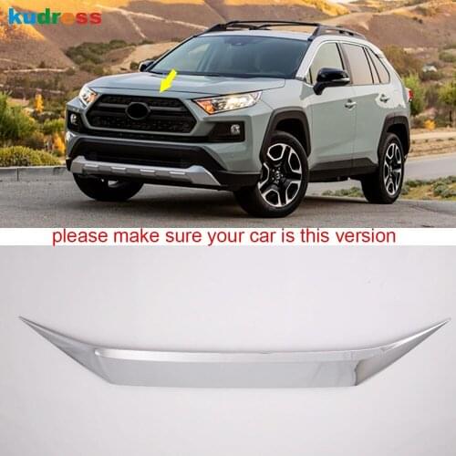 For Toyota RAV4 RAV 4 2019 2020 2021 Carbon Fiber Front Hood Bonnet Grill Lip Molding Cover Trim Bar Garnish Strip Car Styling
