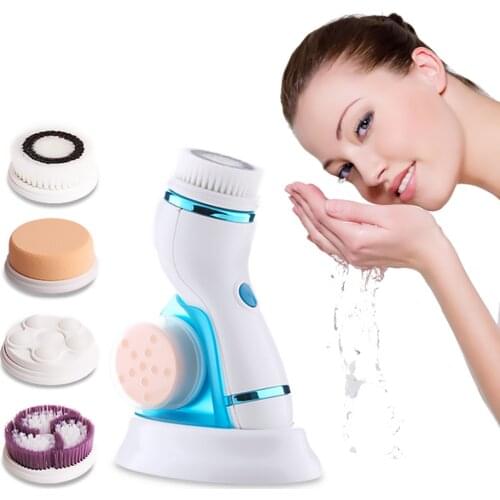 Electric Facial Cleansing Brush Silicone Deep Cleaning Skin Pore Cleaner Body Cleansing Facial Cleanser Massage Brush Waterproof