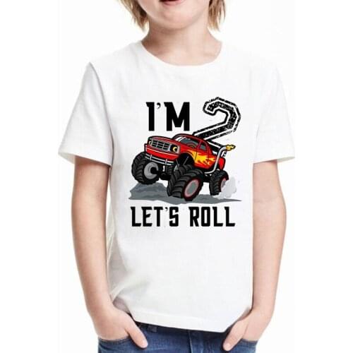 New boys t-shirt funny birthday party car 1 to10 years old graphic print for kids birthday gift clothing vogue boys tshirt tops