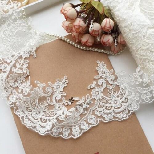 High Quality Rayon Car-bone Embroidered Lace Trimming Bridal Headware Veil Decoration Material Accessories Width 11.5cm 3Yds/lot