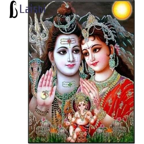 New Year Gift Diamond Painting Indian god DIY 5D Full Square round diamond Diamond Embroidery Diamond Mosaic Cross Stitch decor