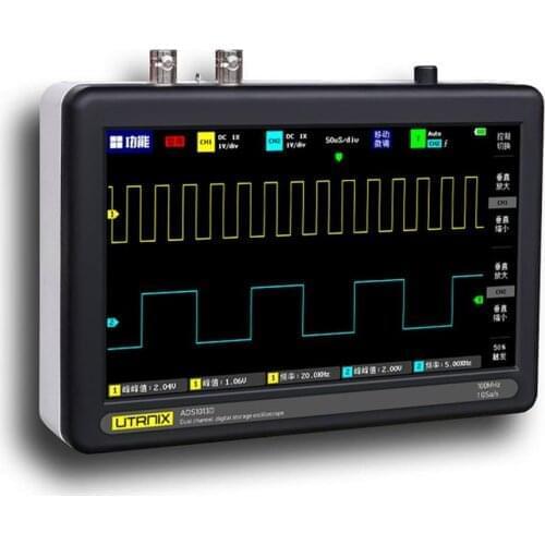 New 2 Channel 100MS/s MINI Nano1013D Professional Portable Digital Oscilloscope Digital Probe Digital Touch Tablet Oscilloscope