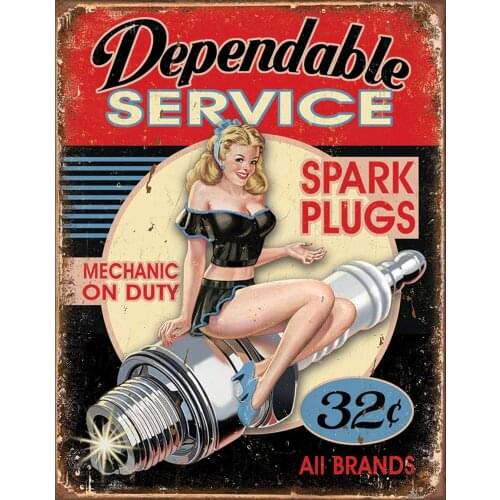Desperate Enterprises Dependable Service Tin Sign