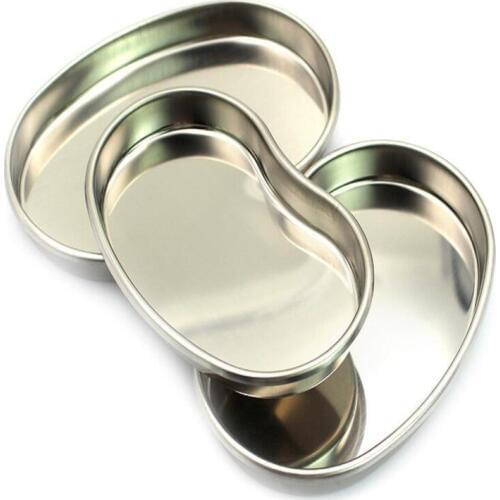 S M L size Silver Stainless Steel Tattoo Tray Surgical Disinfection Bending Plate For Dental Eyebrow Lip Tattoo