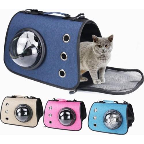 Transparent Folding Cat Pack Pet Backpack kitty puppy Out Carrier Bag Package Breathable Cat Fashionable carrying pets handbags