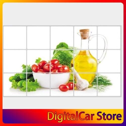 PVC Kitchen wall sticker Waterproof oil pollution prevention High temperature resistant Anti Lecythus Decoration Sticker 75*45cm
