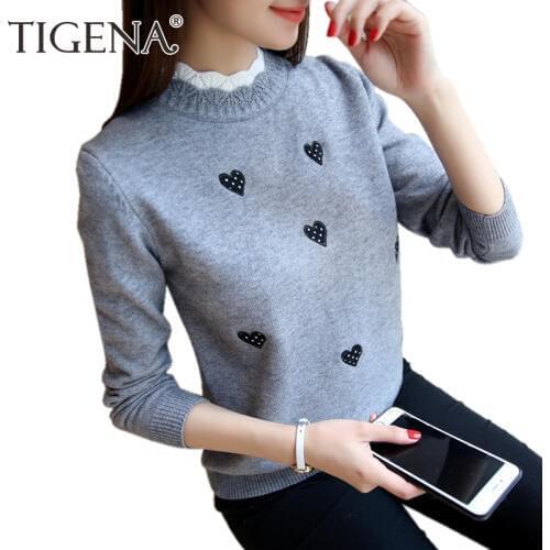 Женские вязаные пуловеры TIGENA China At AliExpress