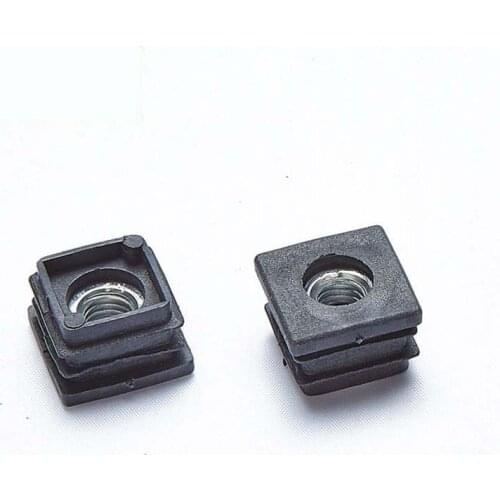 High quality furniture accessories M8 nut 20X20 square pipe plug practical adjustment pad hole plug adjustment foot plastic 50p