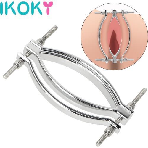 IKOKY Labia Clip Clitoris Clamps Clitoris Stimulator Adult Games Sex Toys For Women G-spot Massage Stainless Steel