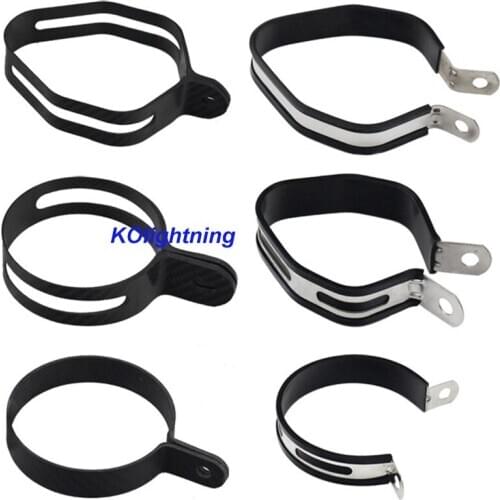 Motorcycle Exhaust Pipe Hanger Clamp Strap Mount Bracket Exhaust System Hanger Real Carbon Fiber/ Silicone Hanging Clamp
