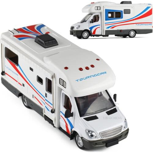 1/32 Metal Diecast Touring Housing Car Models Multi-function Station Wagon Vehicles Toys With Light Boy Girl Toys For Children