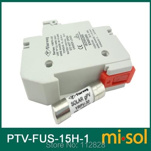 1 unit of PV solar fuse 15a 1000VDC fusible 10x38 gPV, with holder