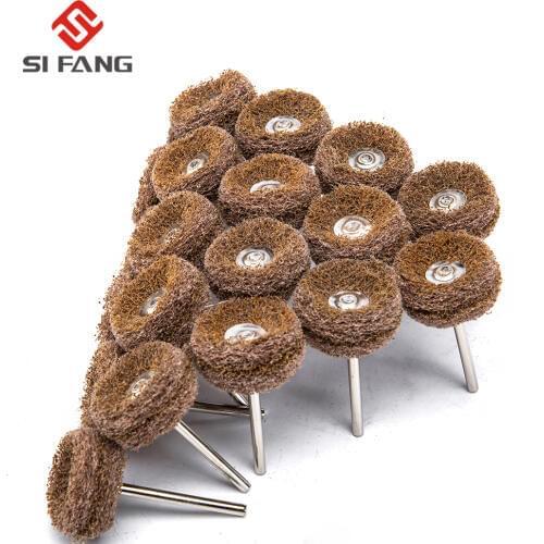 10-100pac Abrasive Nylon Scouring Brush Fiber Grit80 Grinding Sanding Head Buffing Polishing Wheel For Dremel Grinding Tools