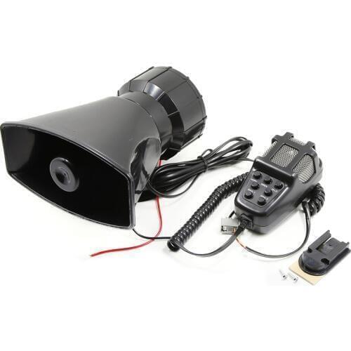 12V 110dB 100W Vehicle 5 Tone Loud Horn Siren Warning Alarm Loudspeaker Speaker Horns System Amplifier Hooter Car Loud Speaker