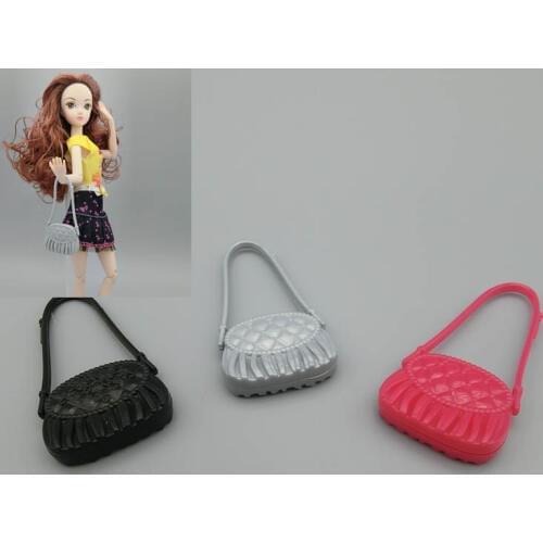 5pcs/set Fashion Shoulder Bag Casual Bags For Barbie Dolls Mixed Colors Doll Handbags Girl Birthday Gifts Dollhouse Xmas Gift