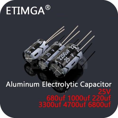 Aluminum Electrolytic Capacitor 25V 680uf 1000uf 220uf 3300uf 4700uf 6800uf DIP Capacitors In Stock