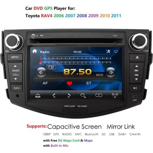 Car Multimedia player 7 inch 2 din car dvd gps navigation For Toyota RAV4 Rav 4 2007-2011 car radio stereo BT auto radio swc rds