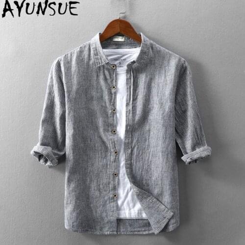 Мужские полосатые рубашки AYUNSUE China At AliExpress