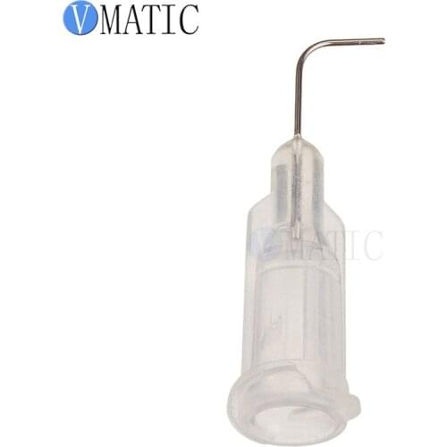 Free Shipping 100Pcs 27G Clear Color 0.5'' Tube Length 90 Degree Bent Glue Dispensing Needle Tips 1/2 Inch