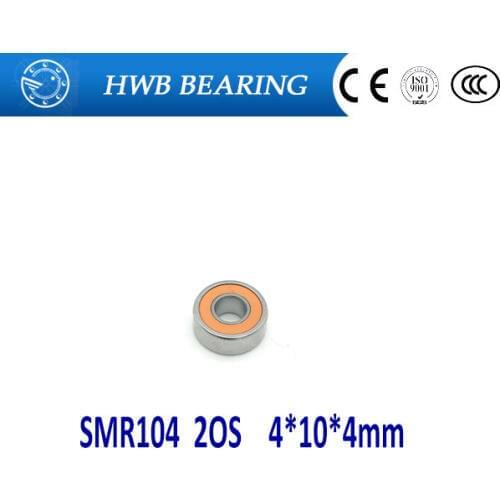Free Shipping 2pcs 4x10x4 Hybrid Ceramic Stainless Lube Dry Fishing Reel Bearing SMR104C 2OS A7 LD