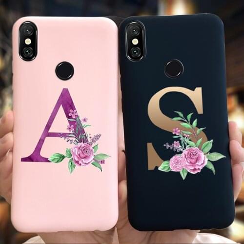 For Xiaomi Redmi Note 6 Pro Case Luxury Personalise Capital Letters Name Phone Case For Xiomi Redmi Note6 Redmi 6 Pro Soft Cover